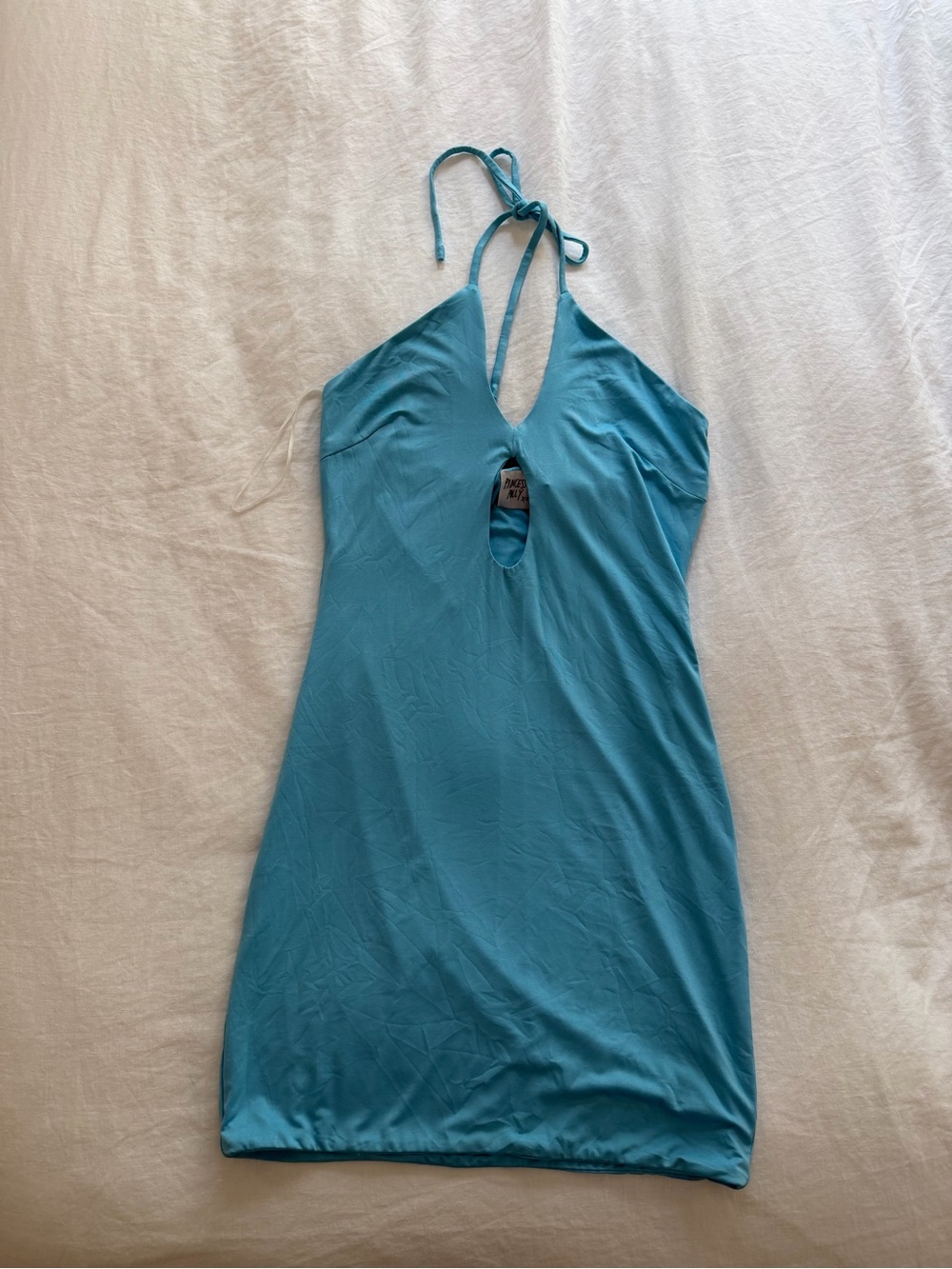 Princess Polly Light Aqua Halter Slip Dress